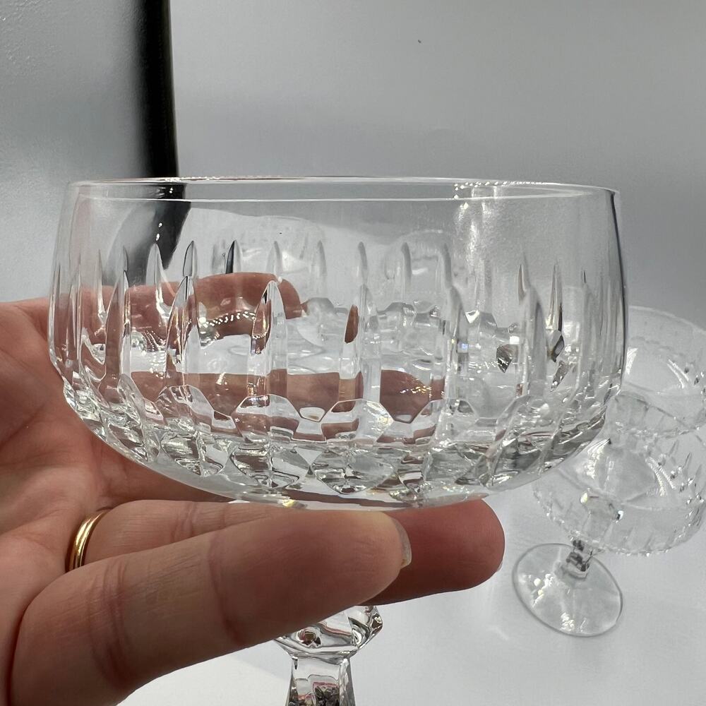 Vintage Schott Zwiesel Champagne Coupe Sherbet Cut Crystal Glasses Set Of 7 - Picture 10 of 10